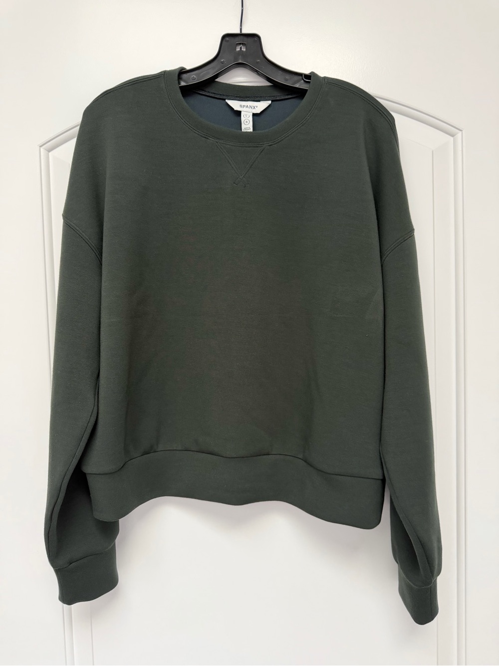 Spanx AirEssentials Crewneck Sweatshirt in Essex Green Size Large VGUC